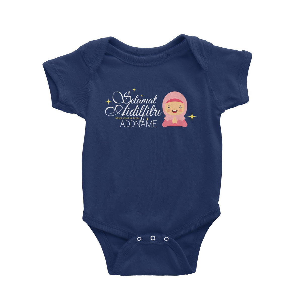 Selamat Aidilfitri Lady Baby Romper Raya Personalizable Designs Sweet Character