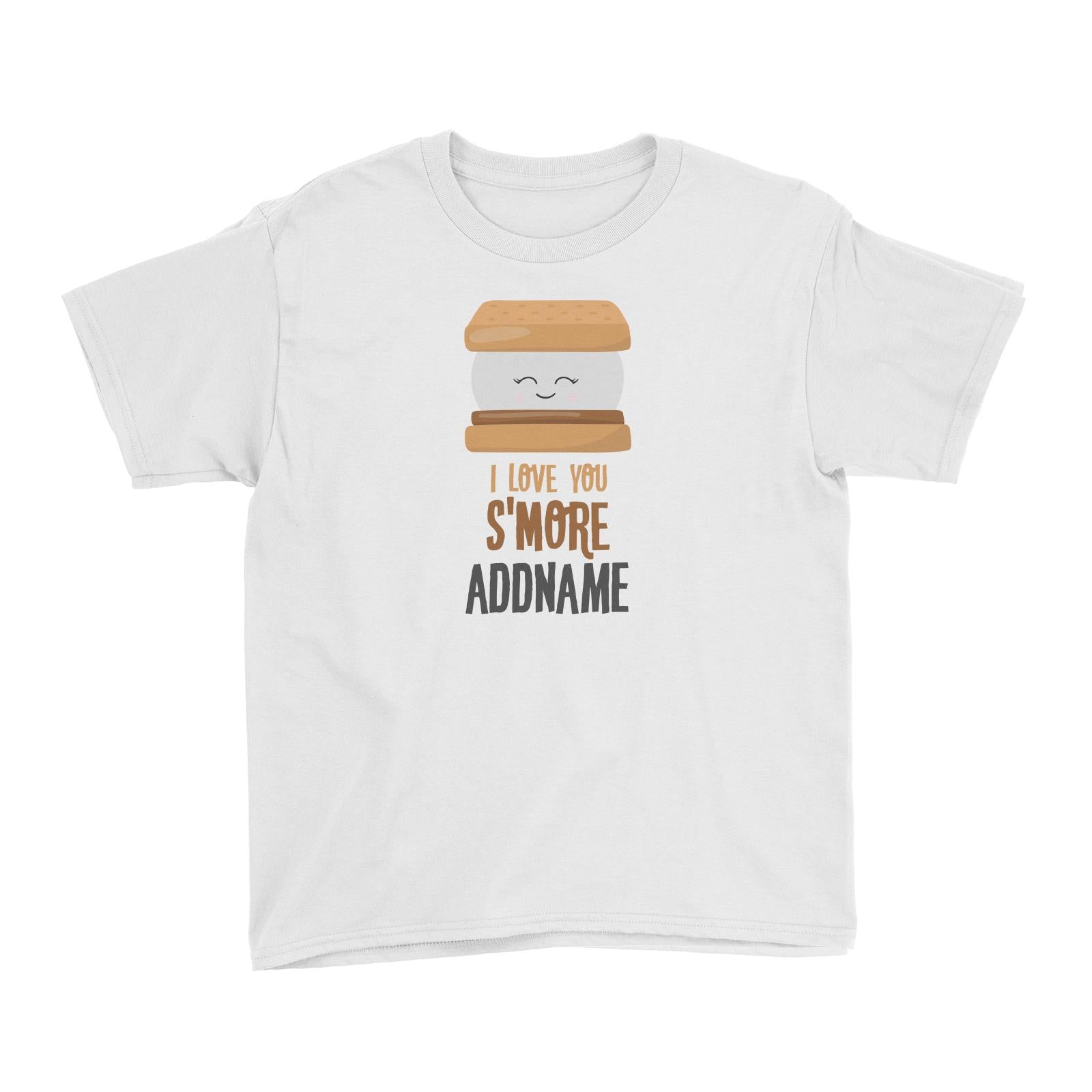 Love Food Puns I Love YOu Smore Addname Kid's T-Shirt