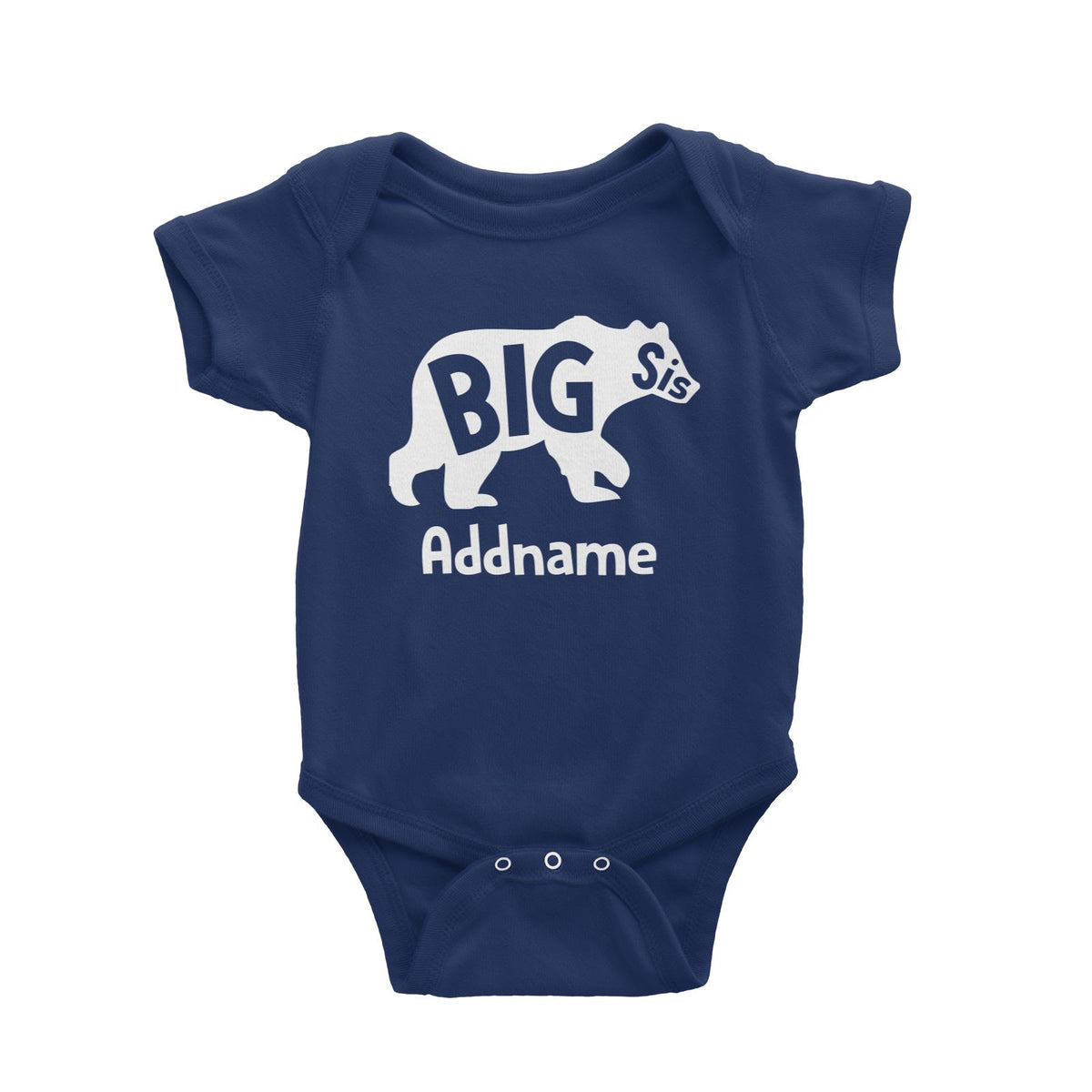 Big Sis Bear Silhouette Baby Romper
