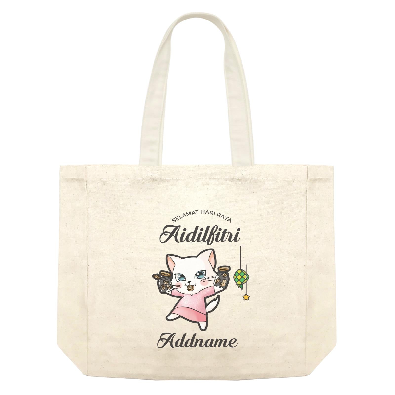 Raya Cute Animals Sister Cat Wishes Selamat Hari Raya Aidilfitri Shopping Bag