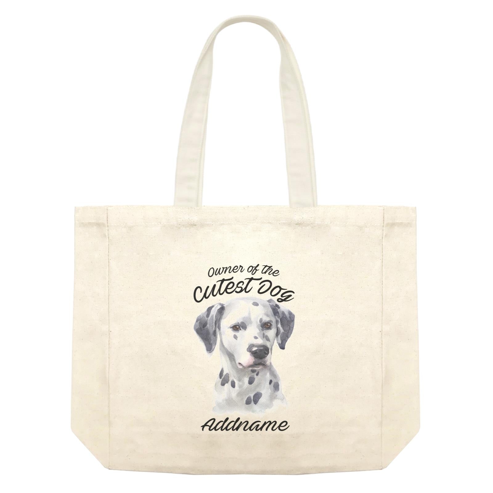 Watercolor Dog Owner Of The Cutest Dog Dalmatian Addname Shopping Bag