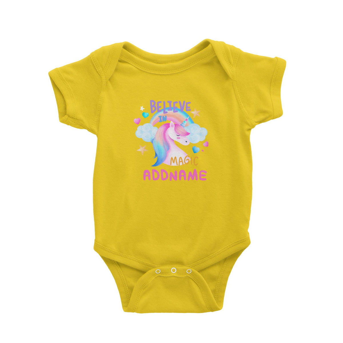 Children's Day Gift Series Believe In Magic Unicorn Addname Baby Romper
