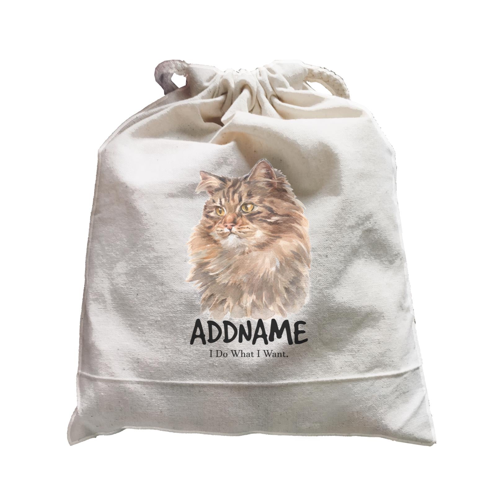 Watercolor Cat Siberian Cat Brown I Do What I Want Addname Satchel