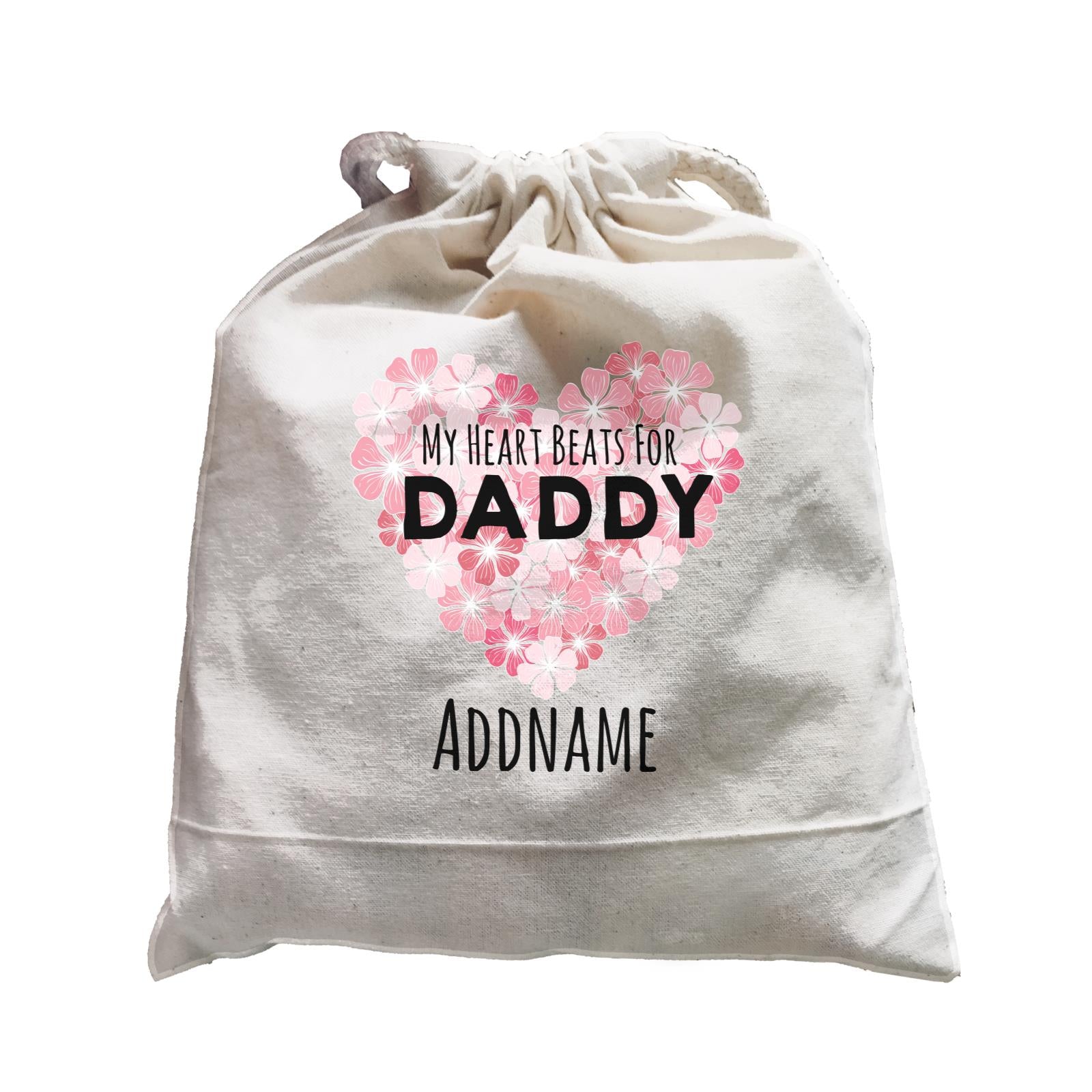 Drawn Mom & Dad Love Heart Beats for Daddy Addname Satchel