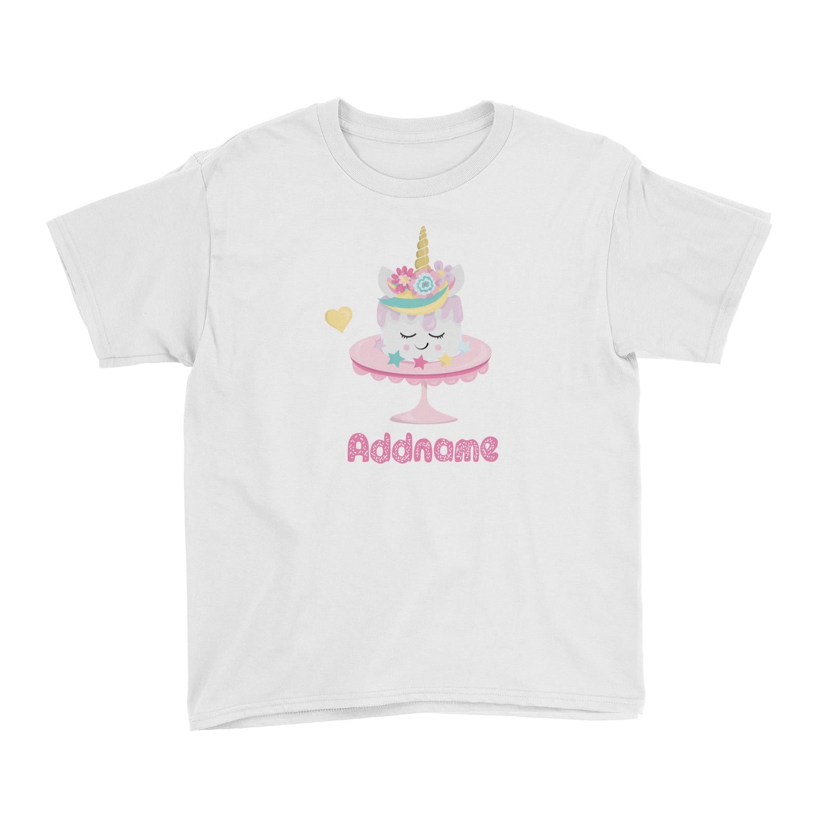 Magical Sweets Birthday Unicorn Cake Addname Kid's T-Shirt