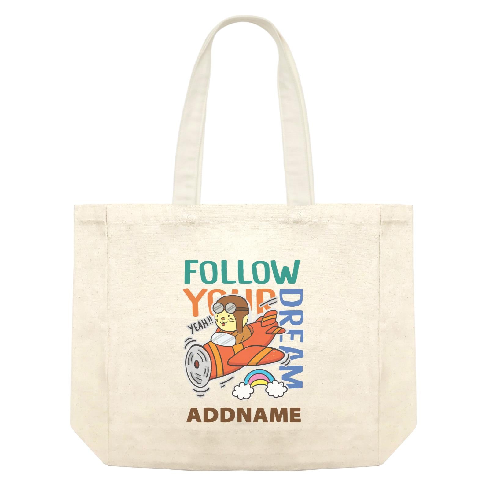 Cool Cute Animals Cats Follow Your Dream Addname Shopping Bag