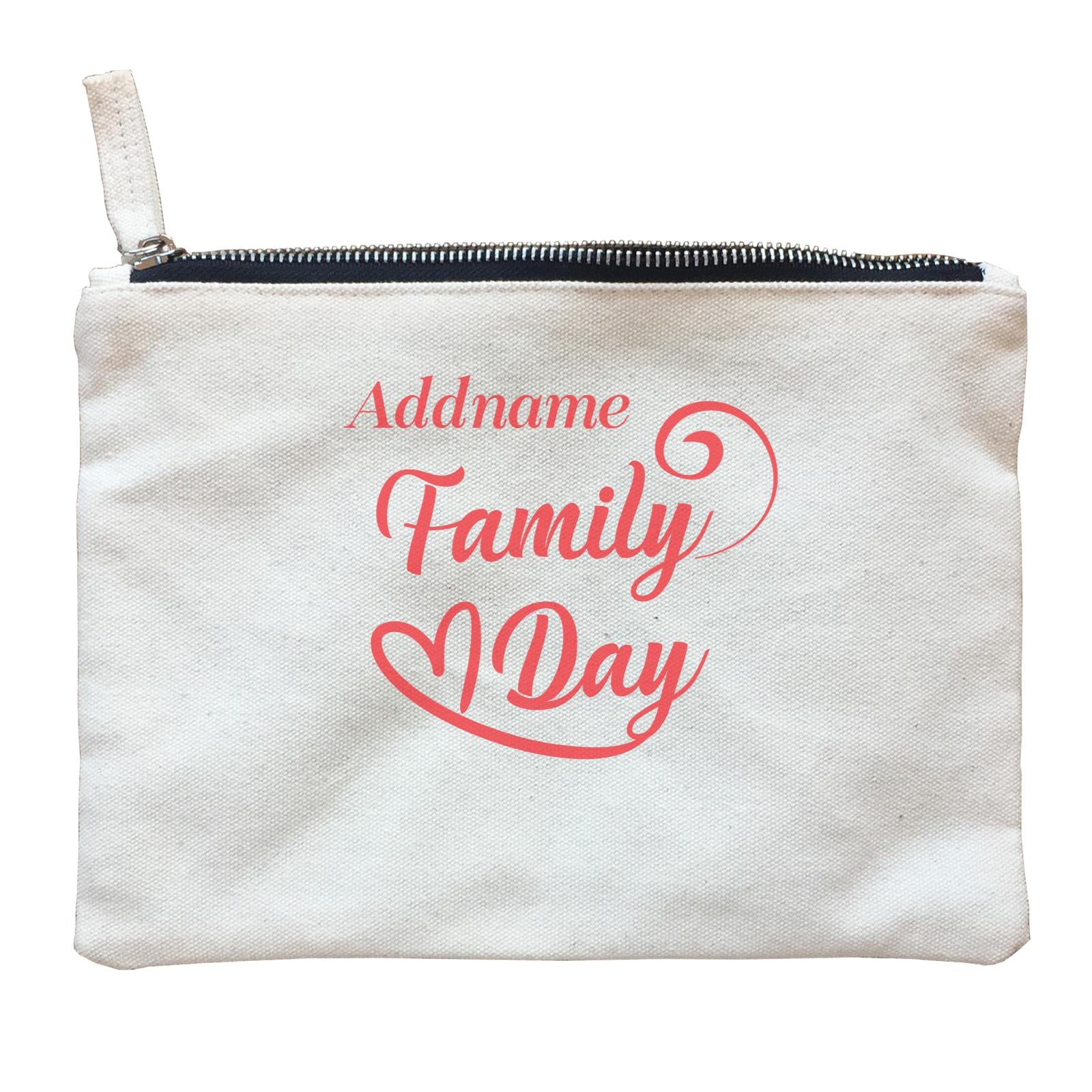 Family Day Love Curve Family Day Addname Zipper Pouch
