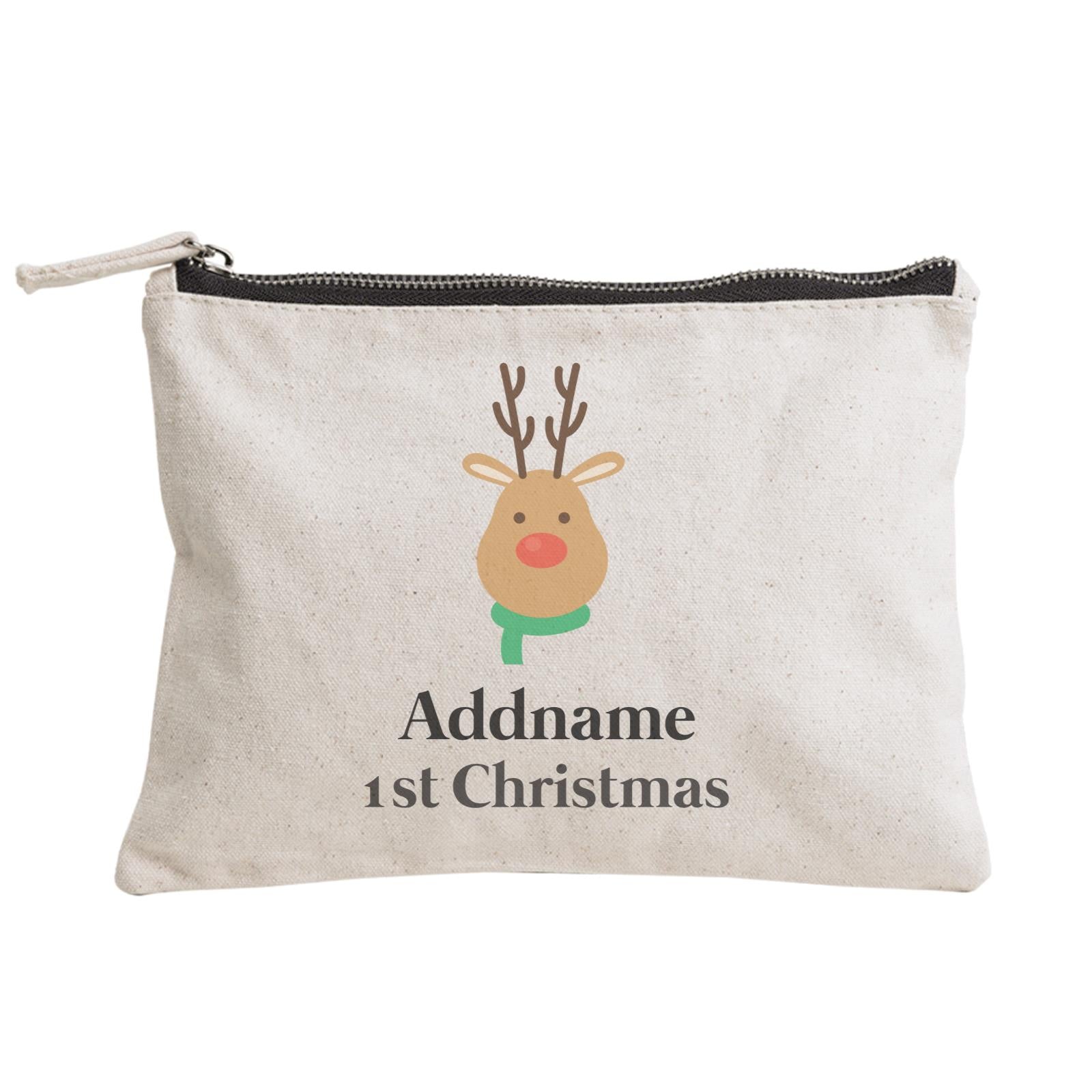Christmas Series Cute Simple Reindeer 1st Christmas Zipper Pouch