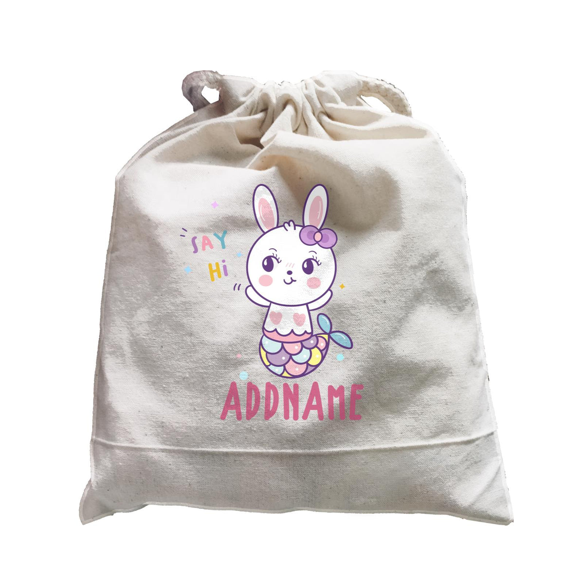 Unicorn And Princess Series Cute Say Hi Rabbit Mermaid Addname Satchel