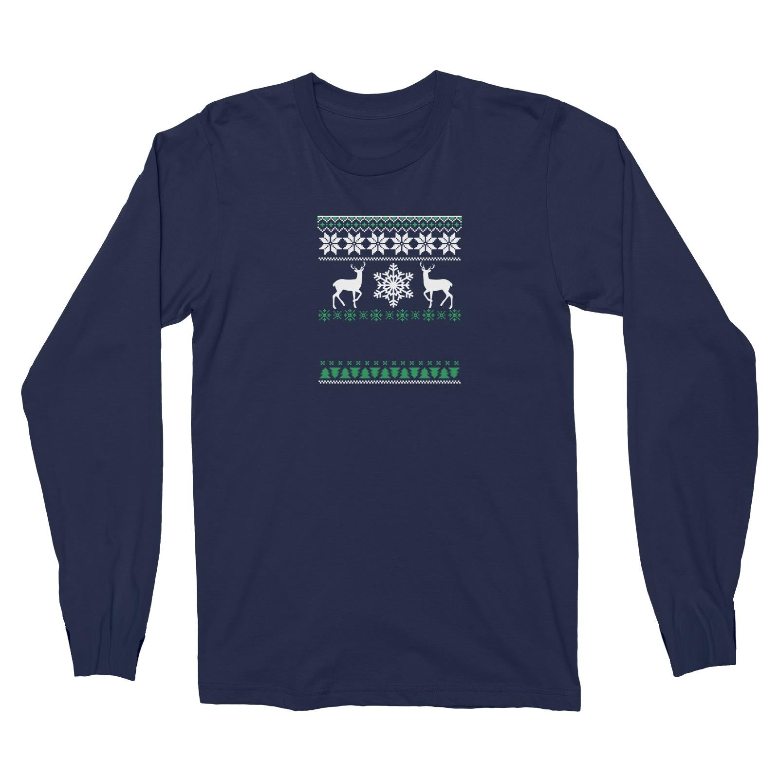Christmas Series Sweater with Deer Long Sleeve Unisex T-Shirt