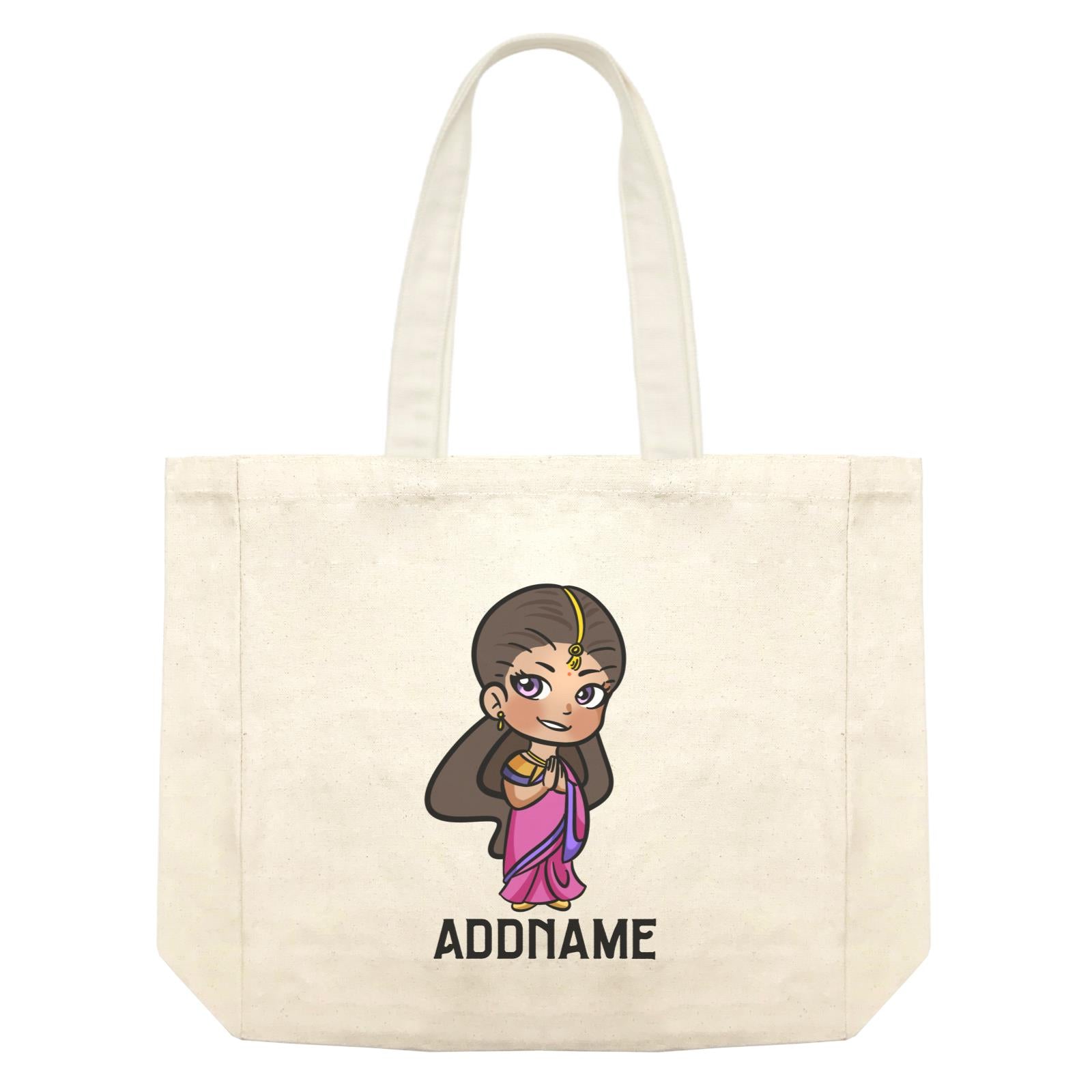 Deepavali Series Chibi Woman Addname Shopping Bag