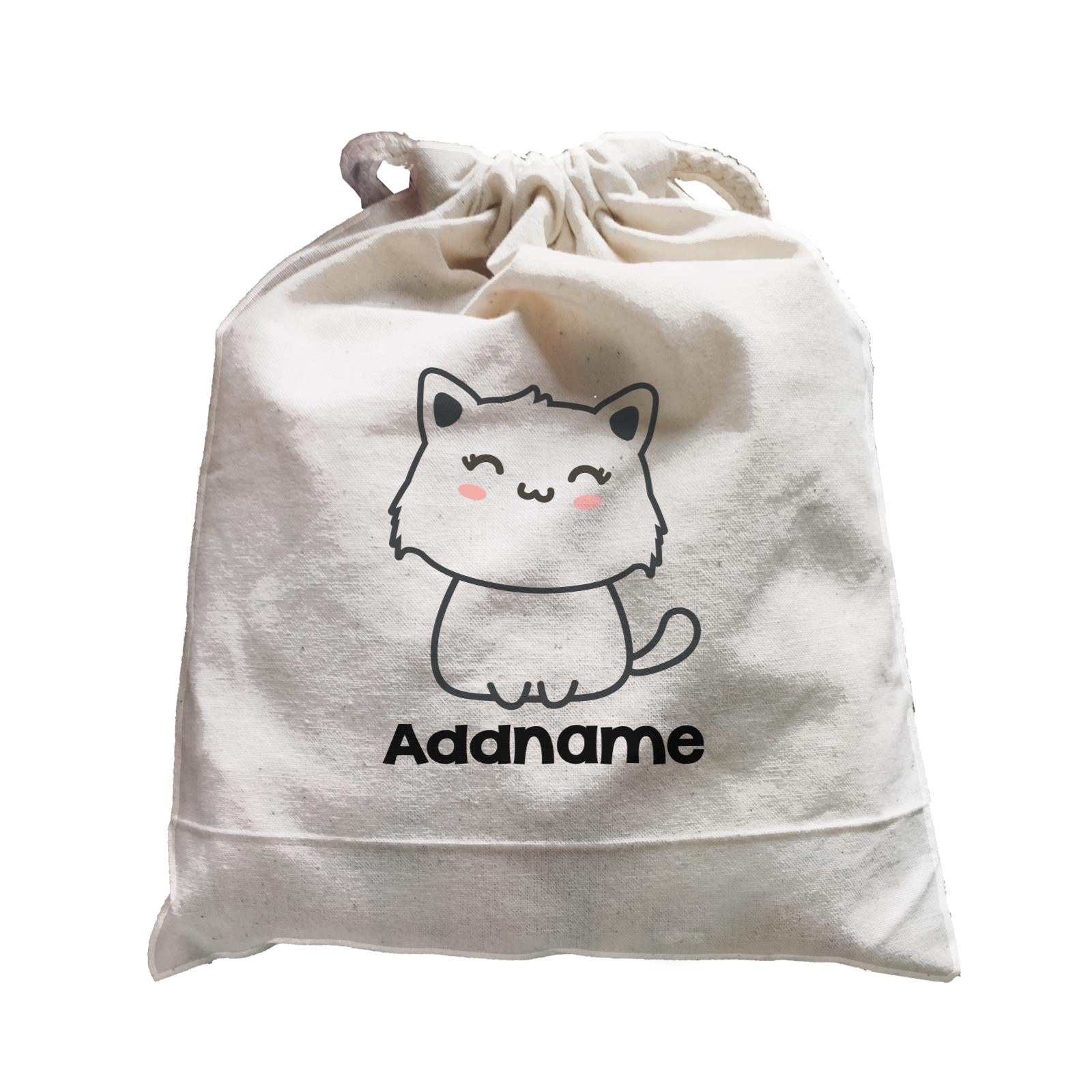Drawn Adorable Cats White Addname Satchel