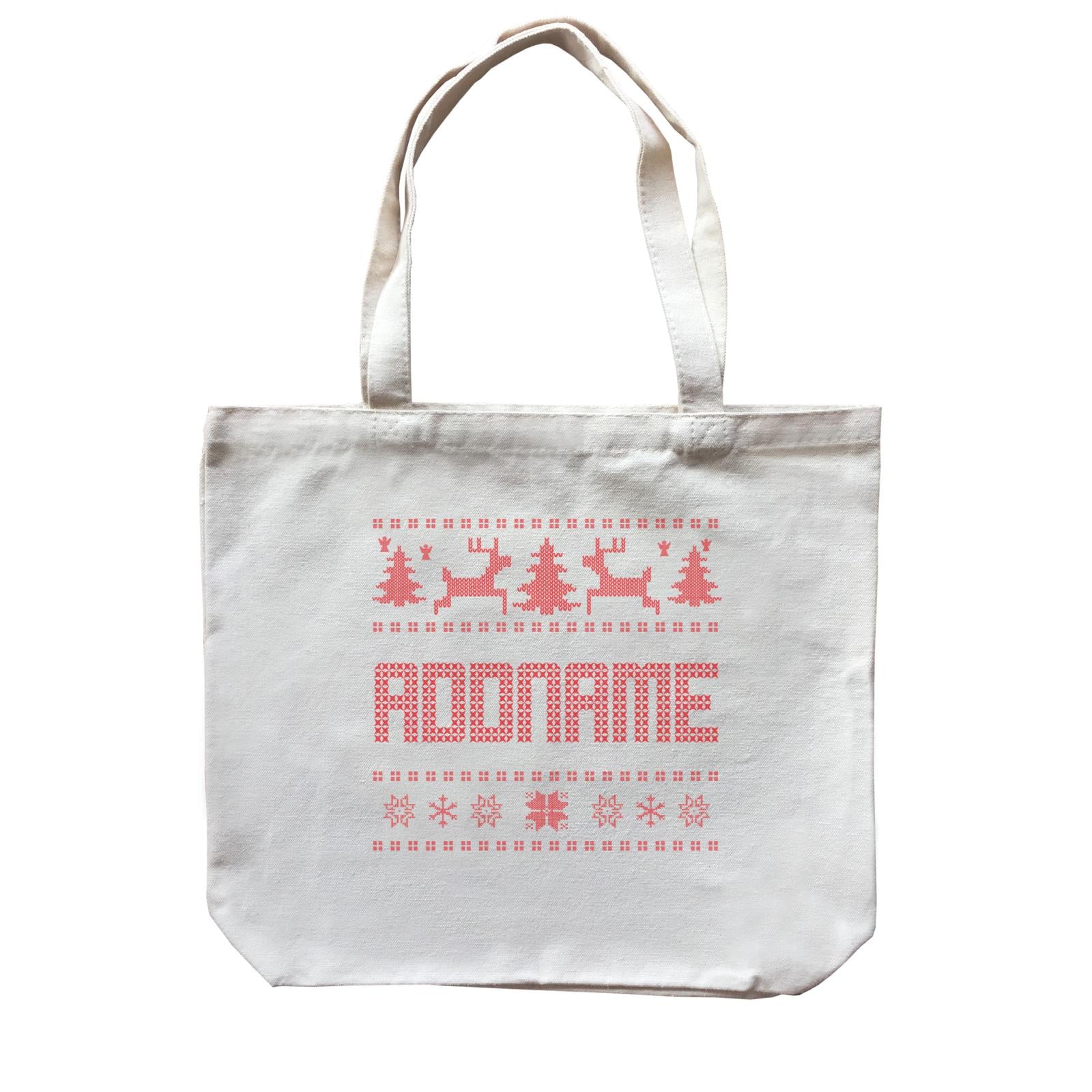 Christmas Sweater Design Addname Accessories Canvas Bag