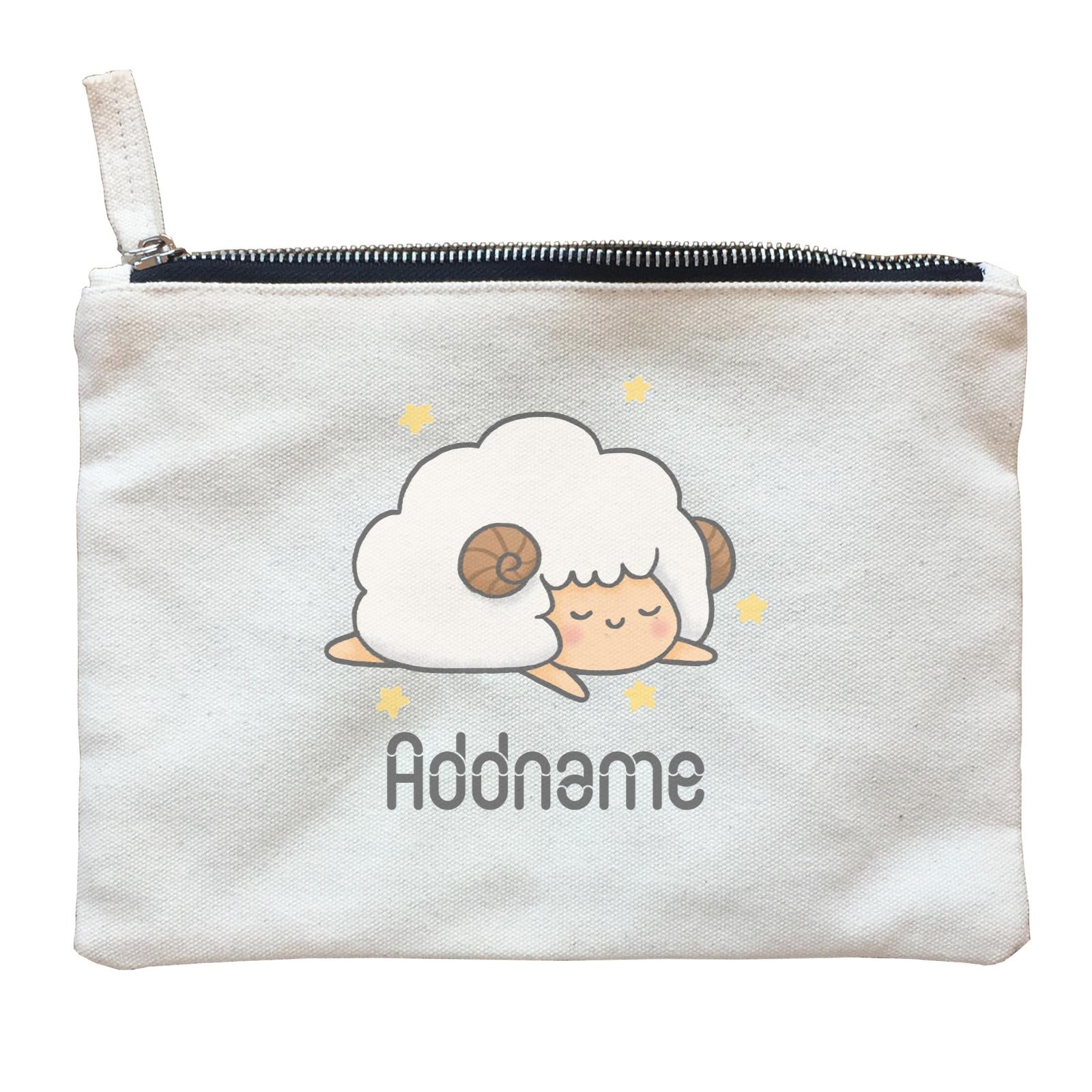 Cute Hand Drawn Style Sheep Addname Zipper Pouch