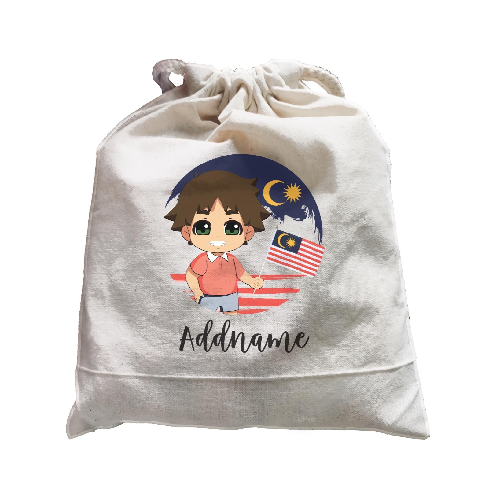Merdeka Series Round Flag Chinese Boy Addname Satchel