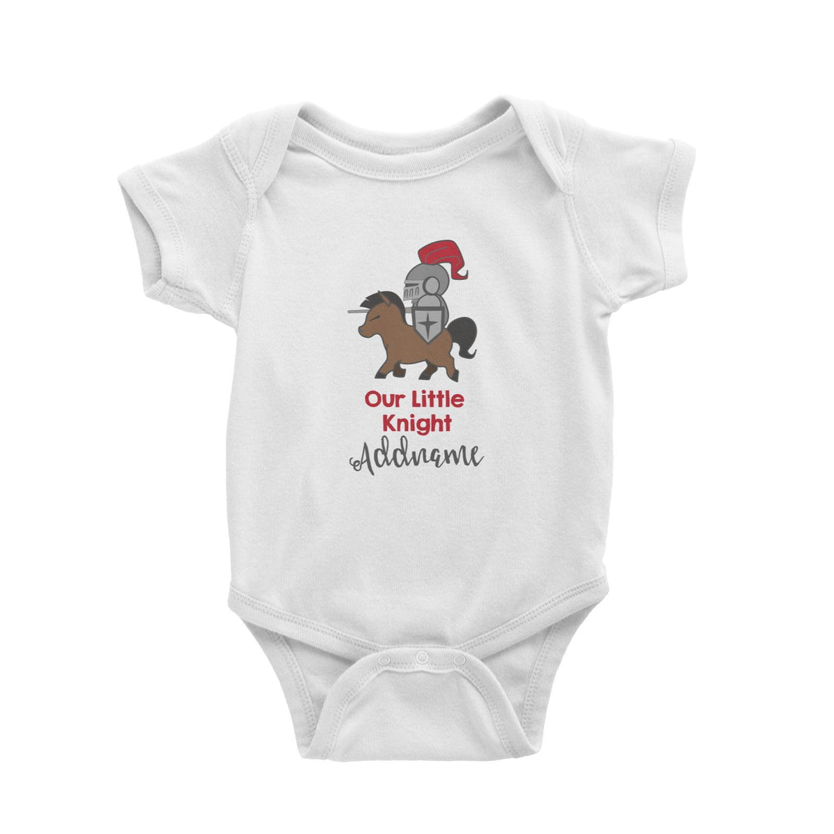 Our Little Knight on Horse Addname Baby Romper