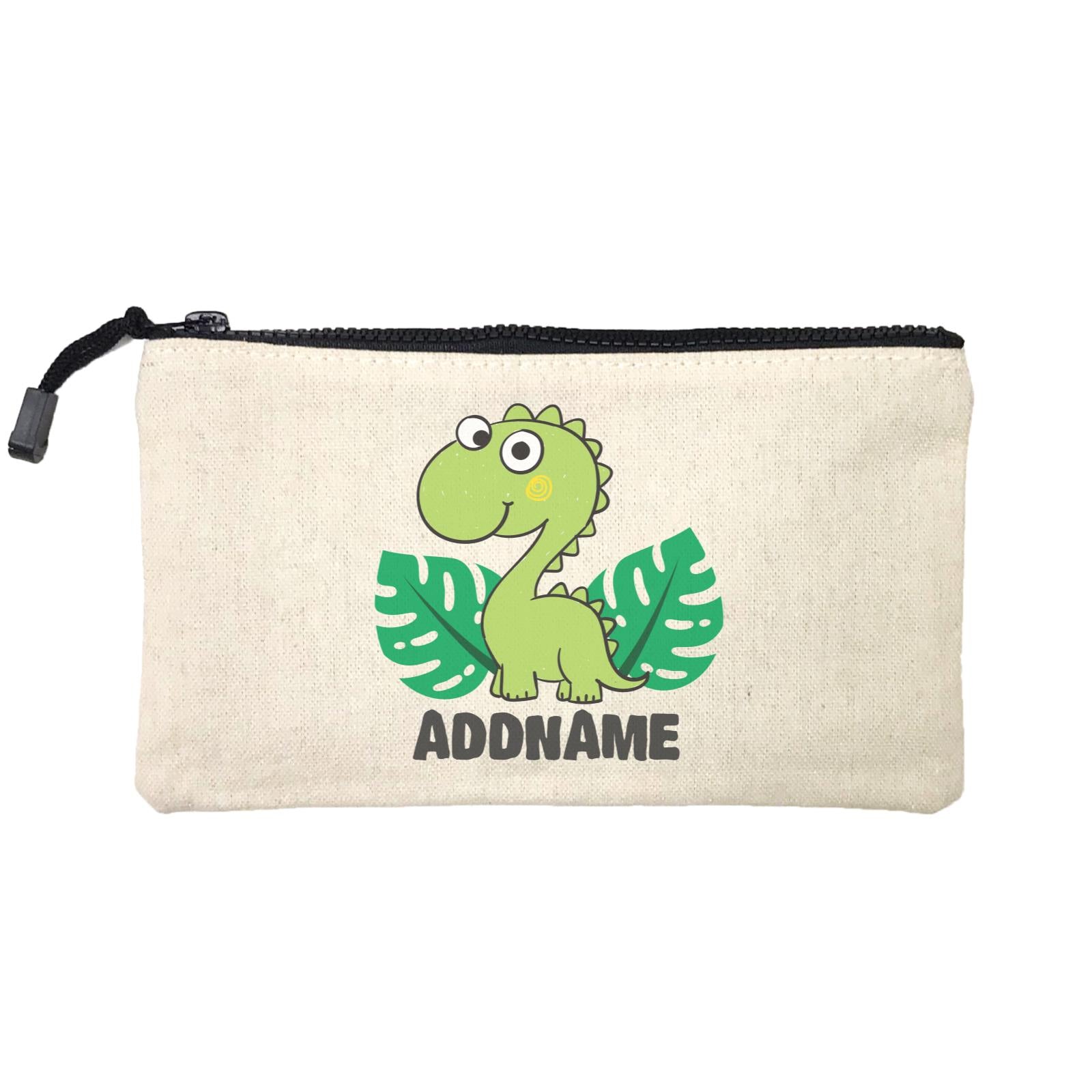 Super Cute Dinosaur With Green Leaves Mini Accessories Stationery Pouch