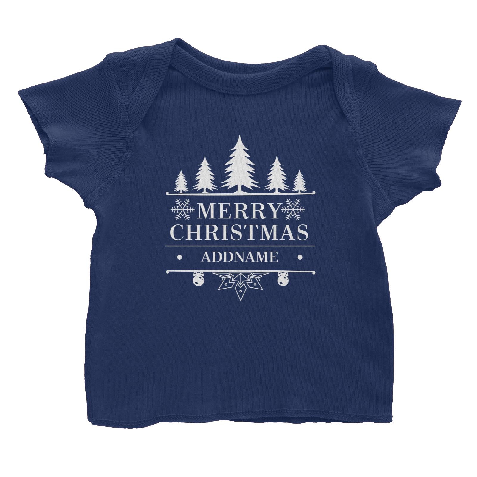 Christmas Merry Christmas Tree Addname Baby T-Shirt