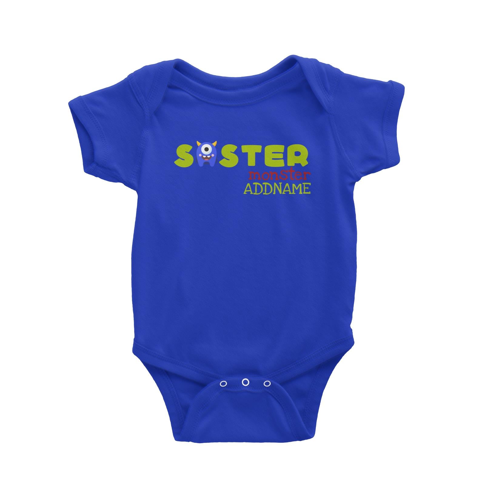 Blue Sister Monster Addname Baby Romper