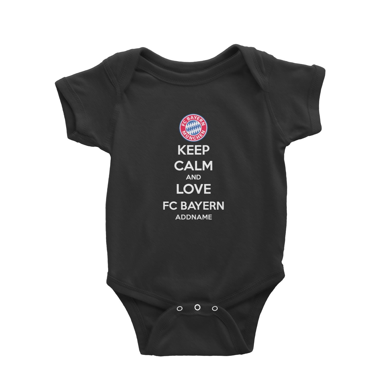 FC Bayern Football Keep Calm And Love Series Addname Baby Romper