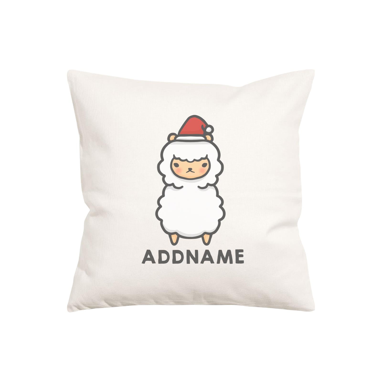 Xmas Cute Alpaca Addname Pillow Cushion