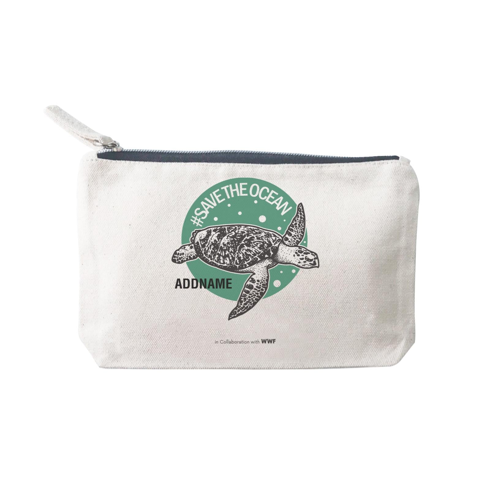 Hashtag Save the Ocean with Turtle Addname Mini Accessories Stationery Pouch 2