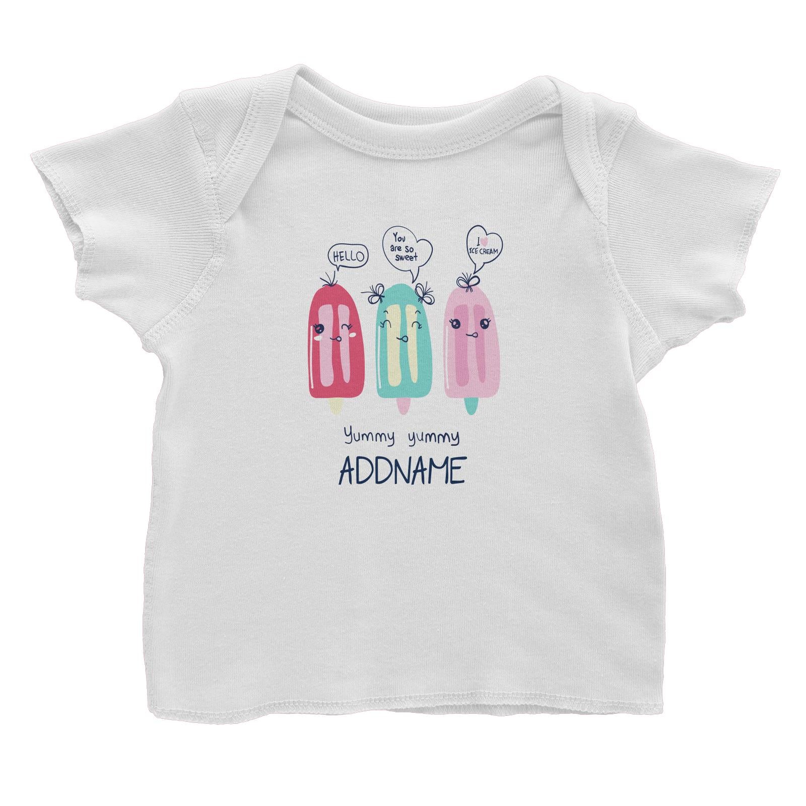Cool Vibrant Series Yummy Ice Cream Addname Baby T-Shirt [SALE]