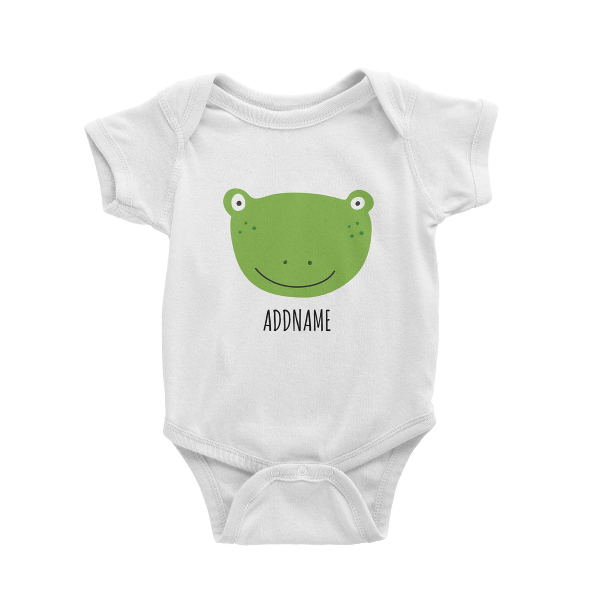 Frog Head White White Baby Romper