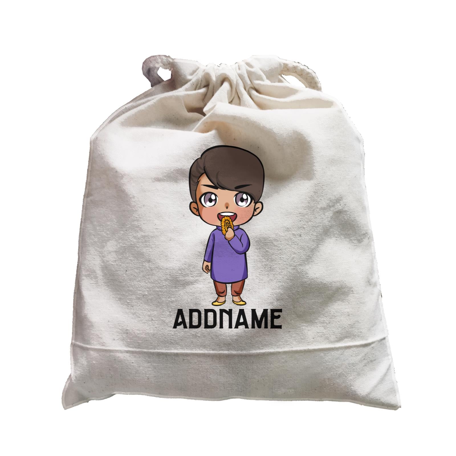 Deepavali Series Chibi Little Boy Front Addname Satchel
