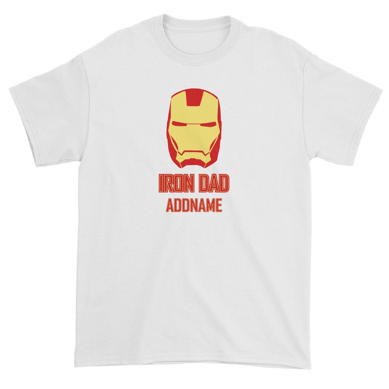 Superhero Iron Dad Addname Unisex T-Shirt  Matching Family Personalizable Designs