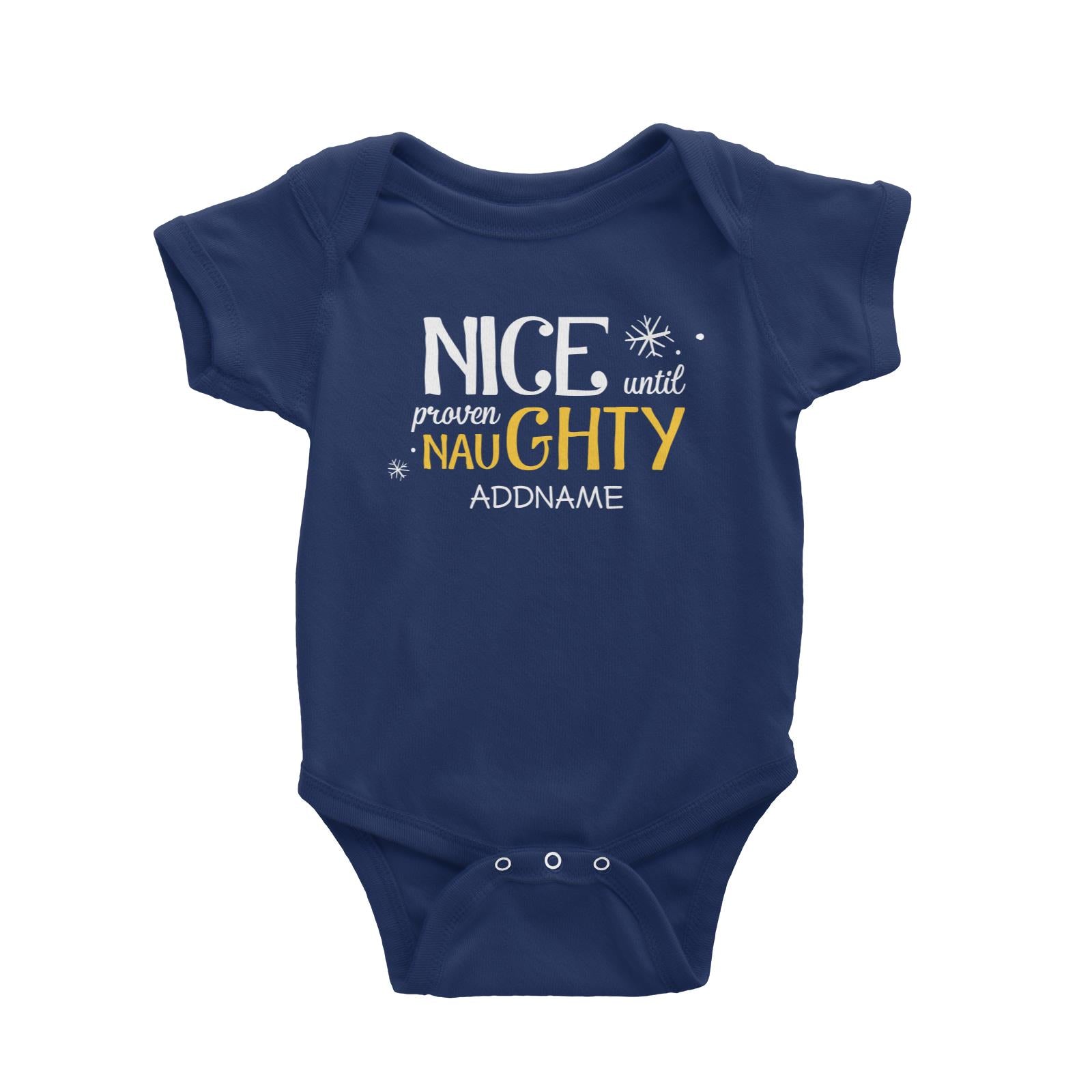 Xmas Nice until Proven Naughty Baby Romper