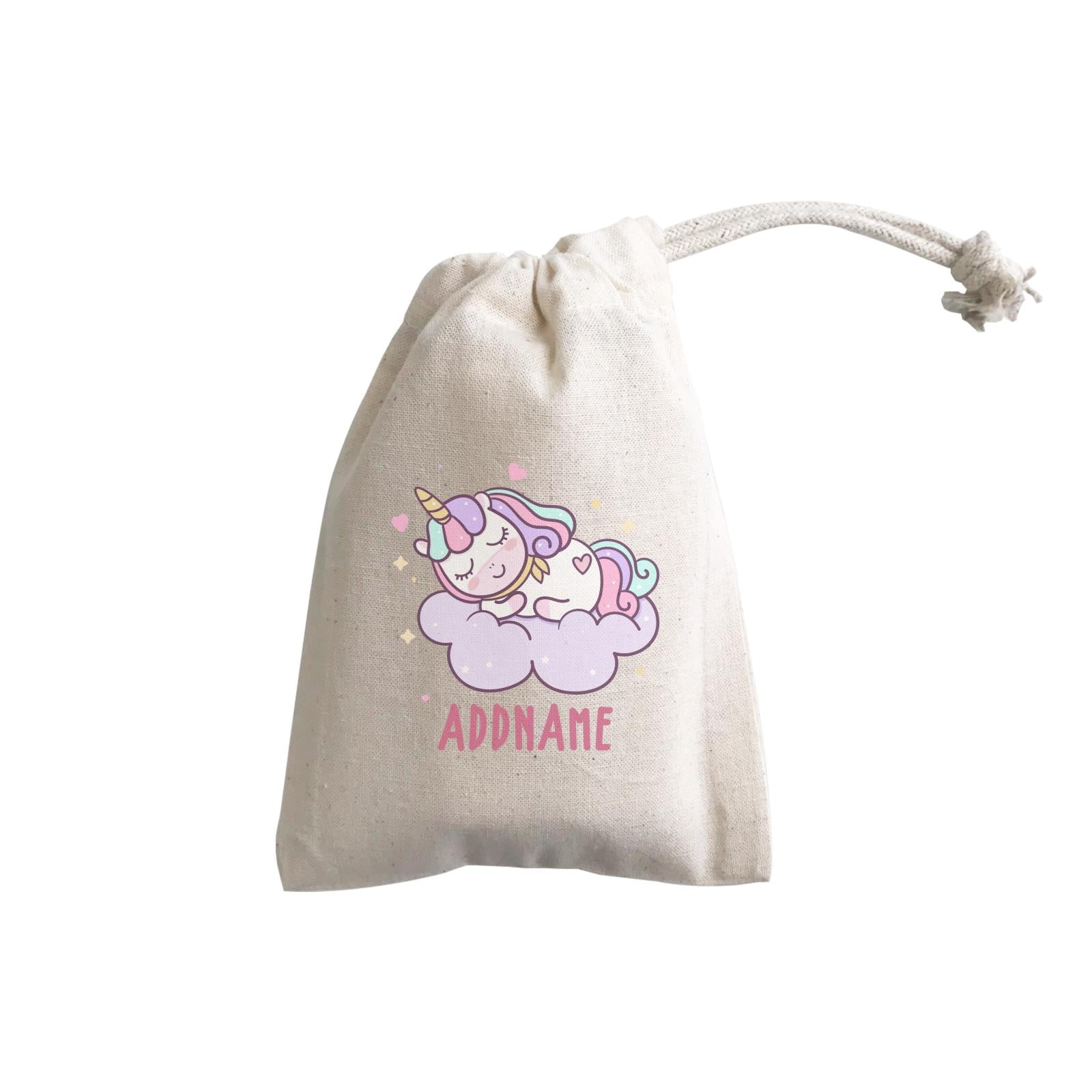 Unicorn And Princess Series Cute Pastel Sleeping Unicorn On a Cloud Addname GP Gift Pouch