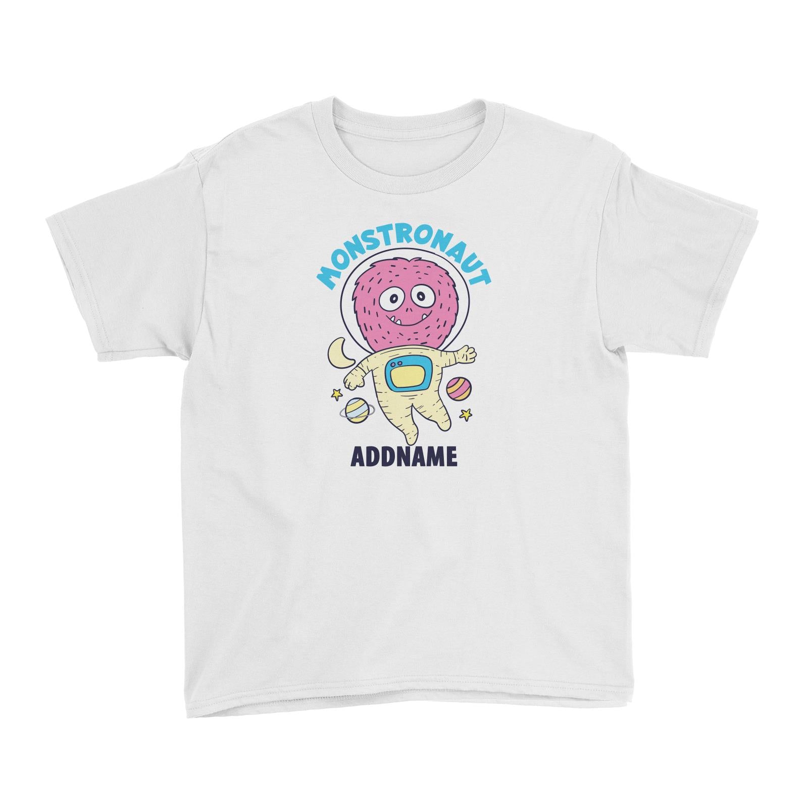 Cool Cute Monster Monstronaut Monster Addname Kid's T-Shirts