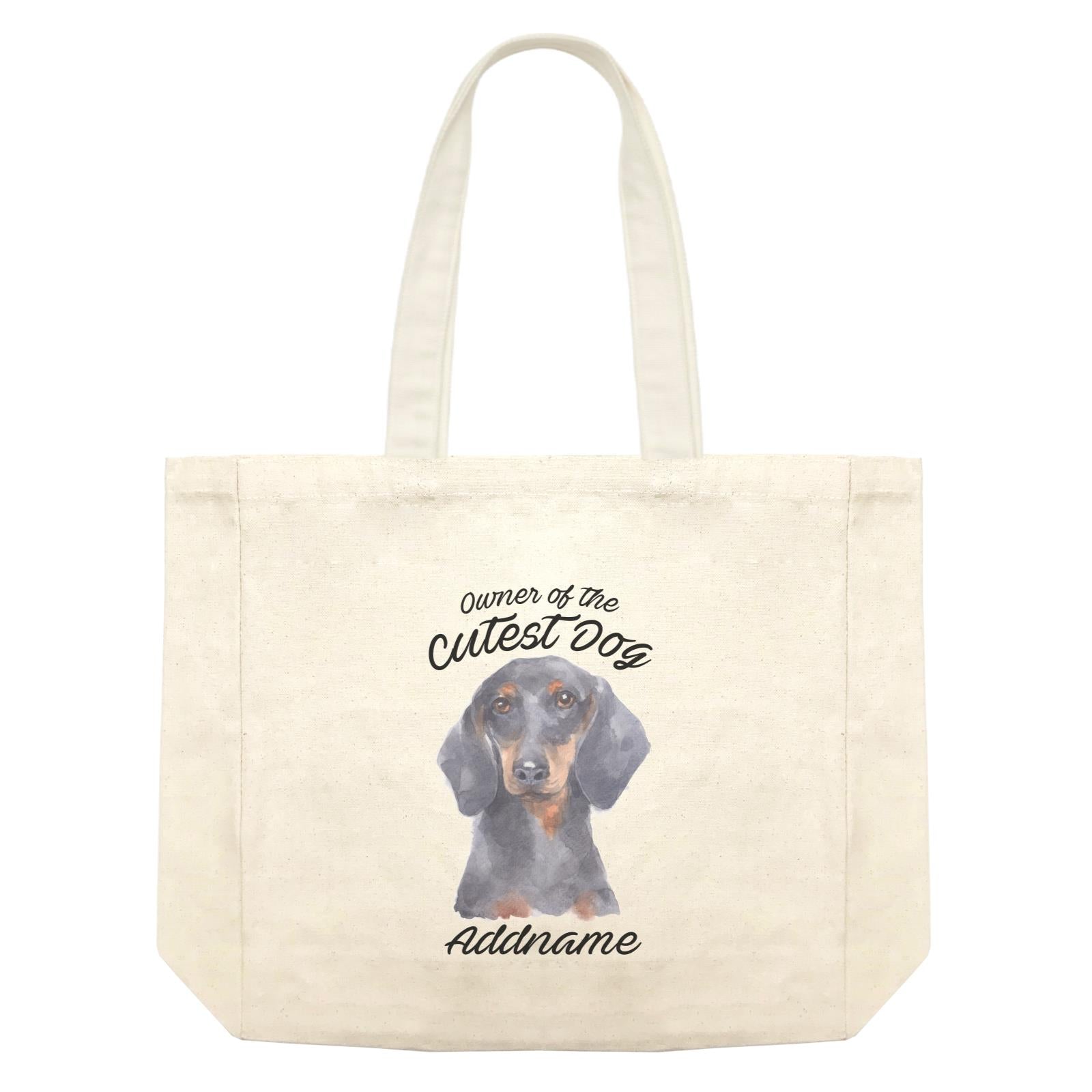 Watercolor Dog Owner Of The Cutest Dog Dachshund Addname Shopping Bag