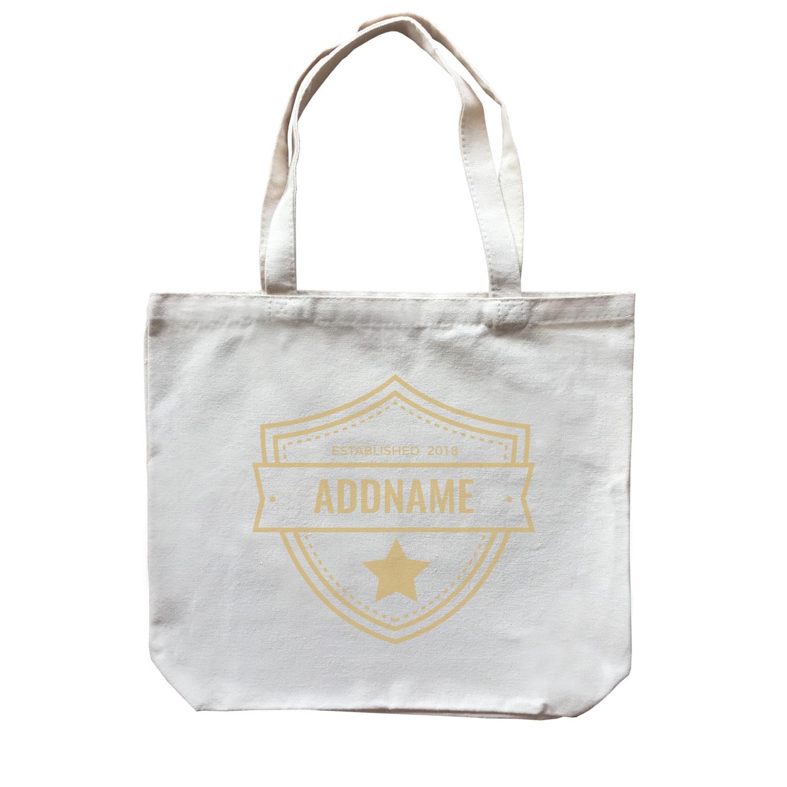 Sheriff Badge with Star Personalizable with Name and Year Canvas Bag