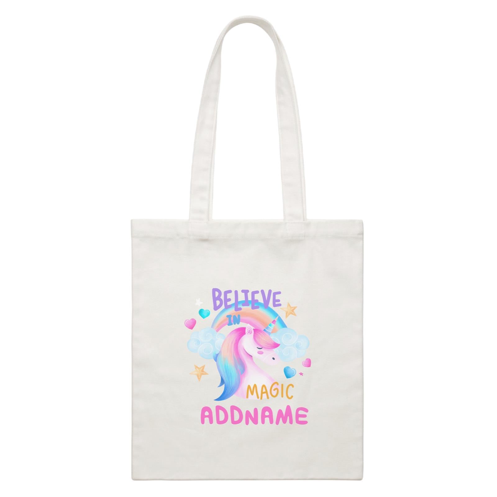 Children's Day Gift Series Believe In Magic Unicorn Addname  Canvas Bag
