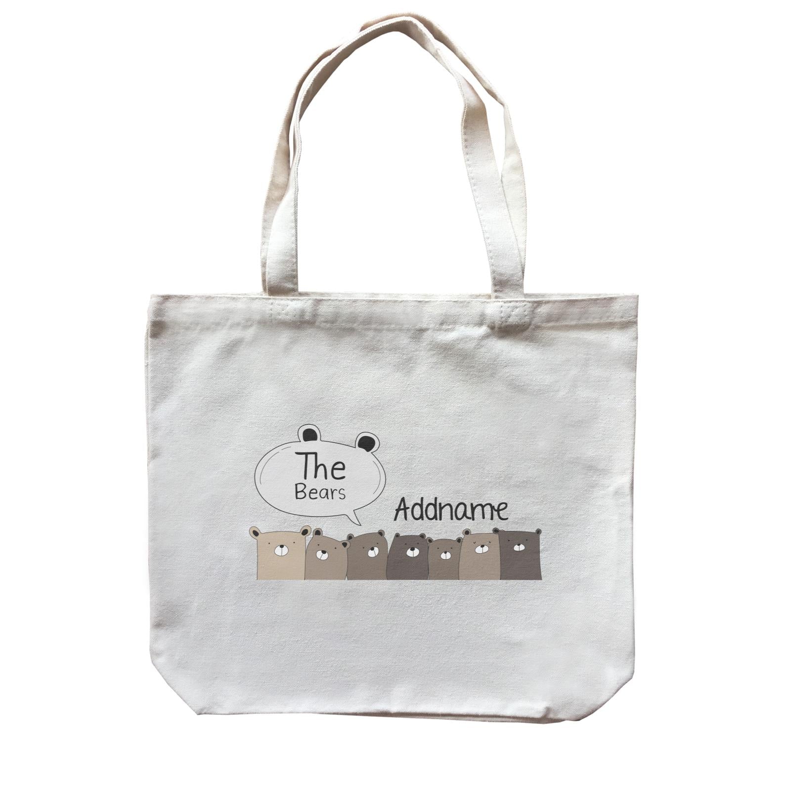 Cute Animals And Friends Series The Bears Group Addname Canvas Bag