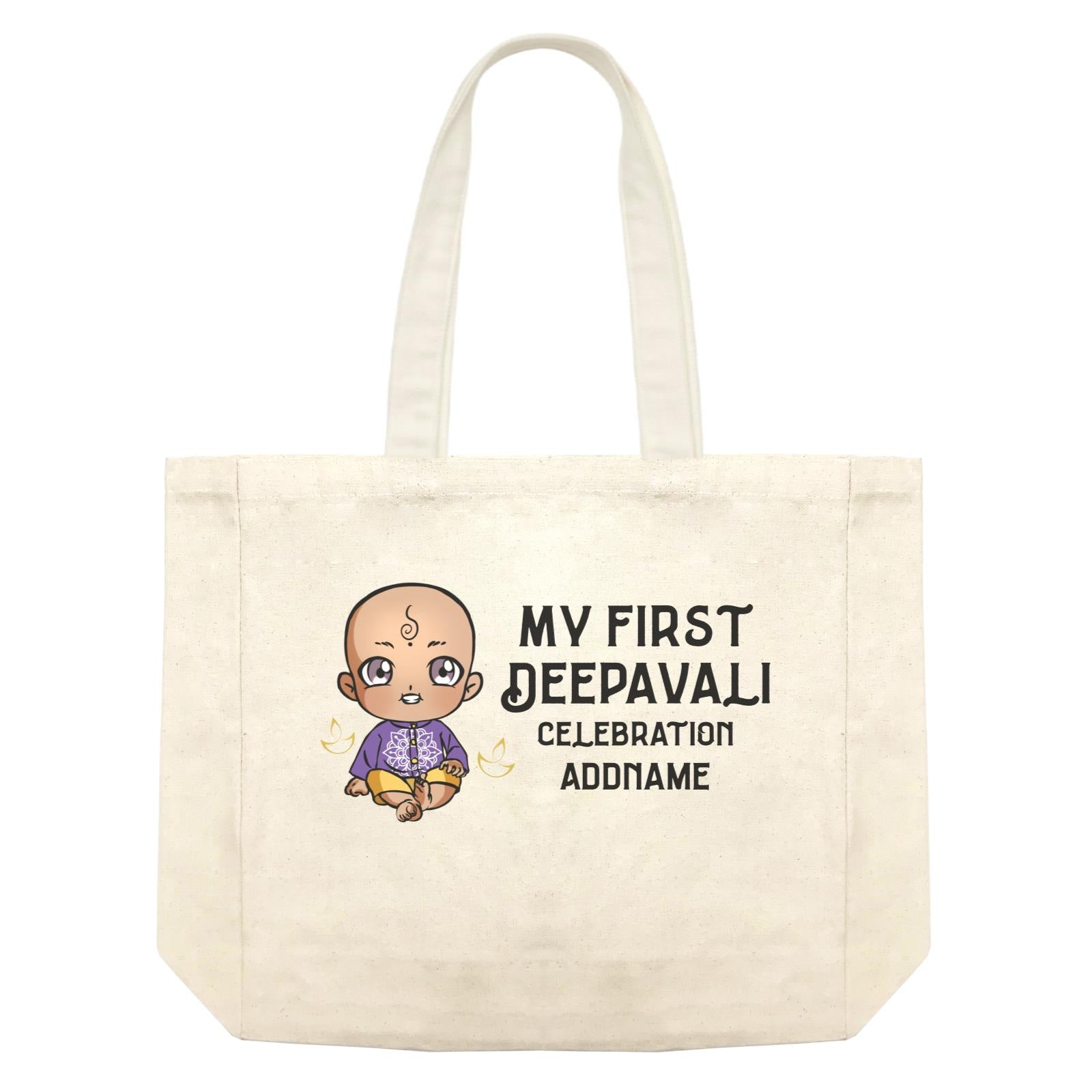 Deepavali Chibi Baby Boy First Deepavali Addname Shopping Bag