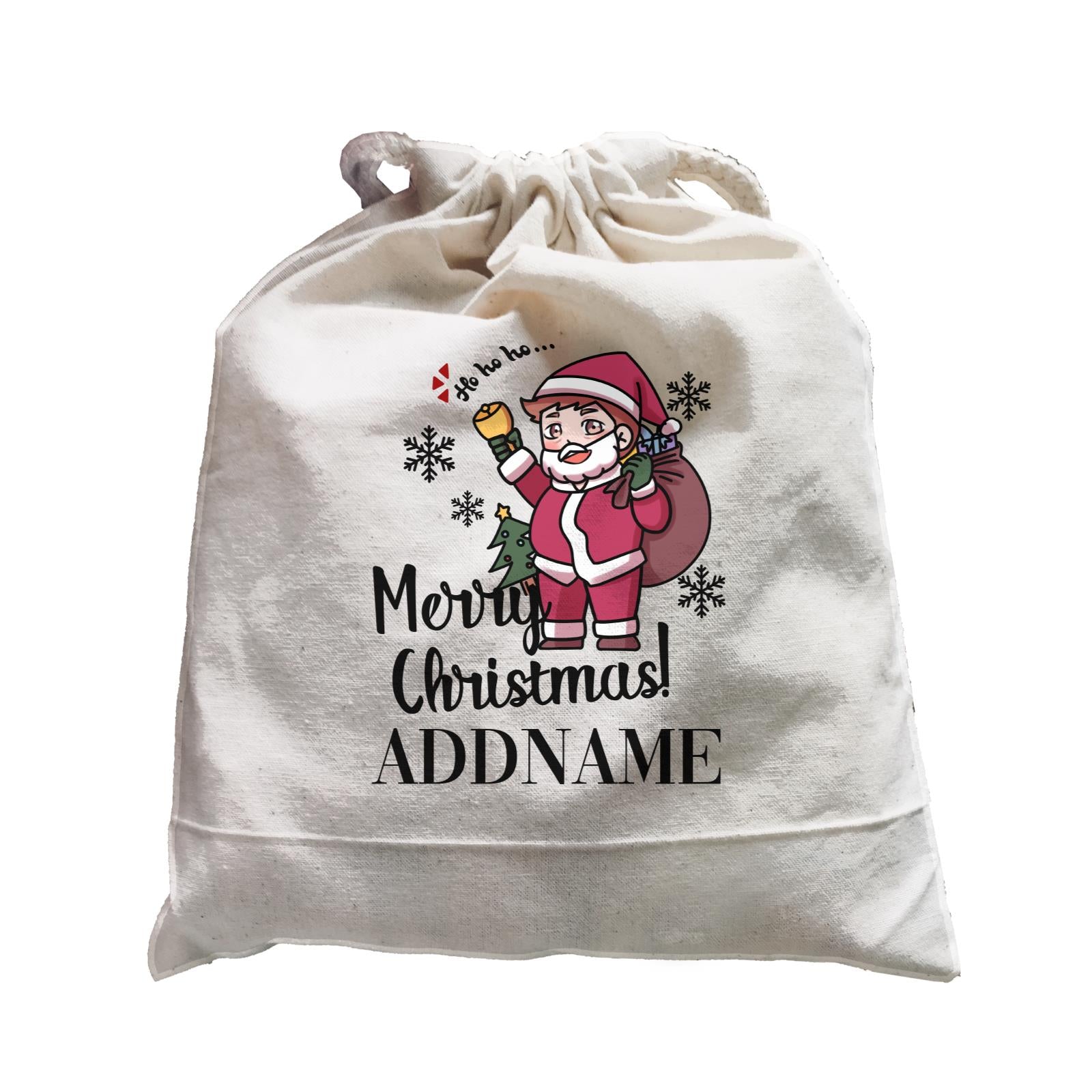 Xmas Christmas Chibi Family Santa Papa Wishes Merry Christmas Satchel