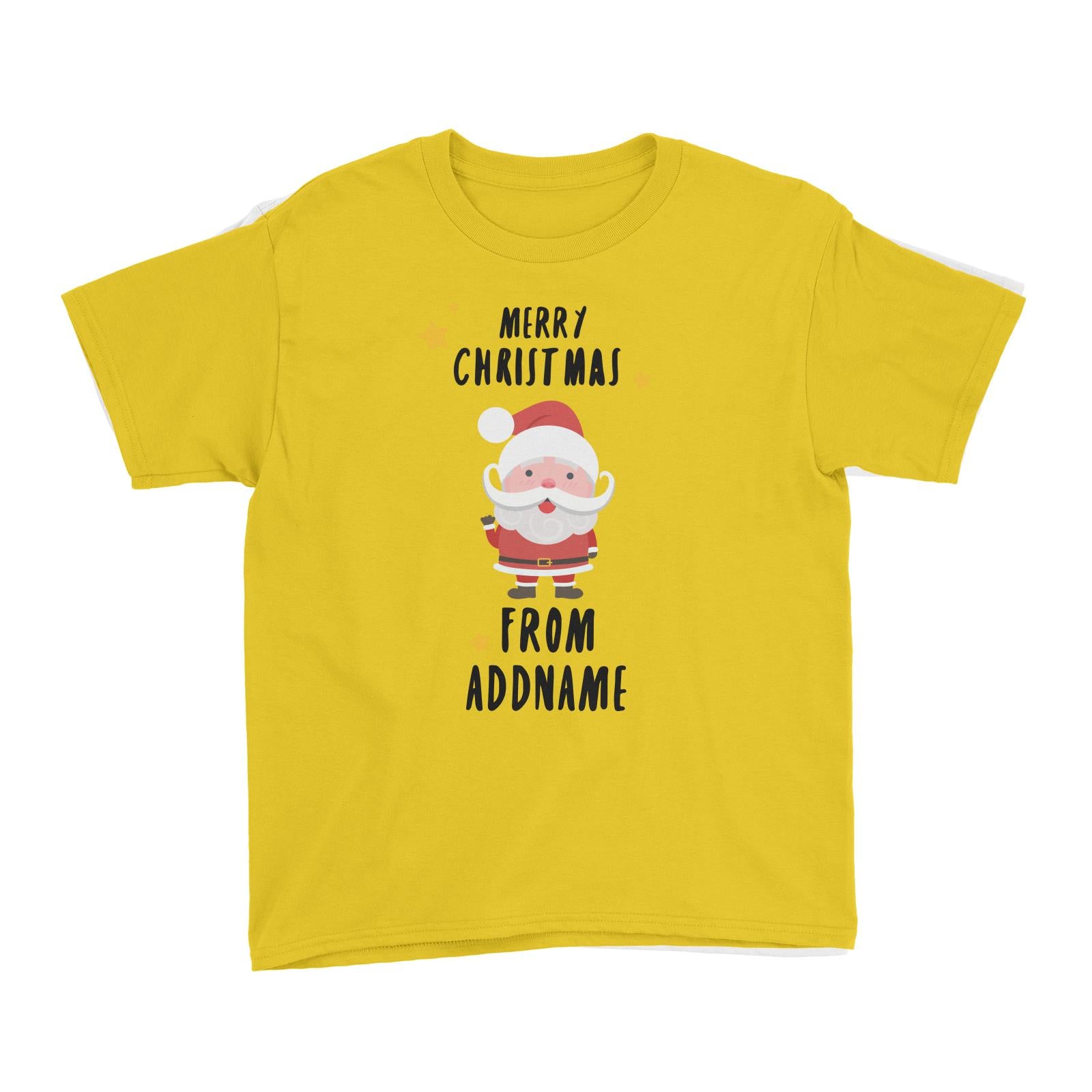 Cute Santa Merry Christmas Greeting Addname Kid's T-Shirt  Personalizable Designs Matching Family