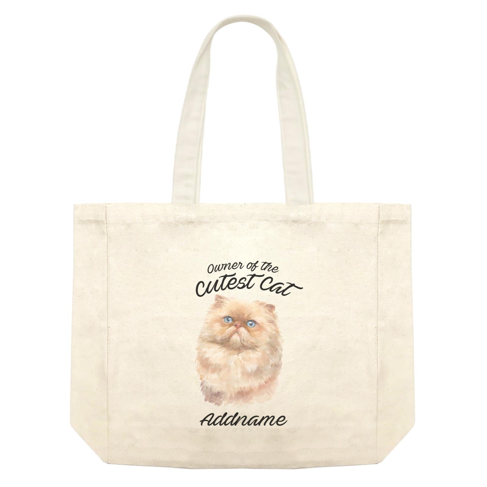 Watercolor Owner Of The Cutest Cat Persian Light Brown Addname Shopping Bag
