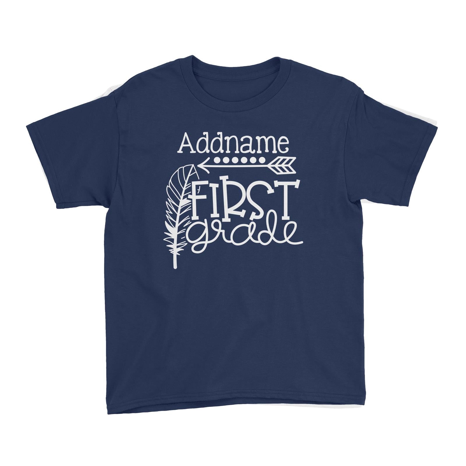 Graduation Series First Grade with Feather Kid's T-Shirt