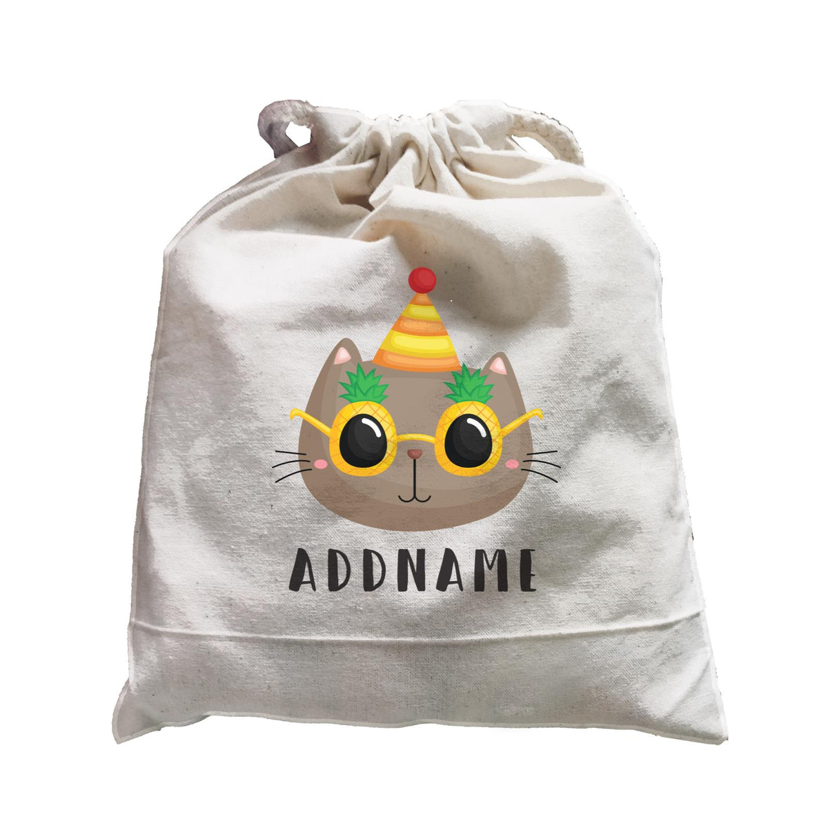 Birthday Hawaii Cute Cat Wearing Pineapple Glasses Addname Satchel