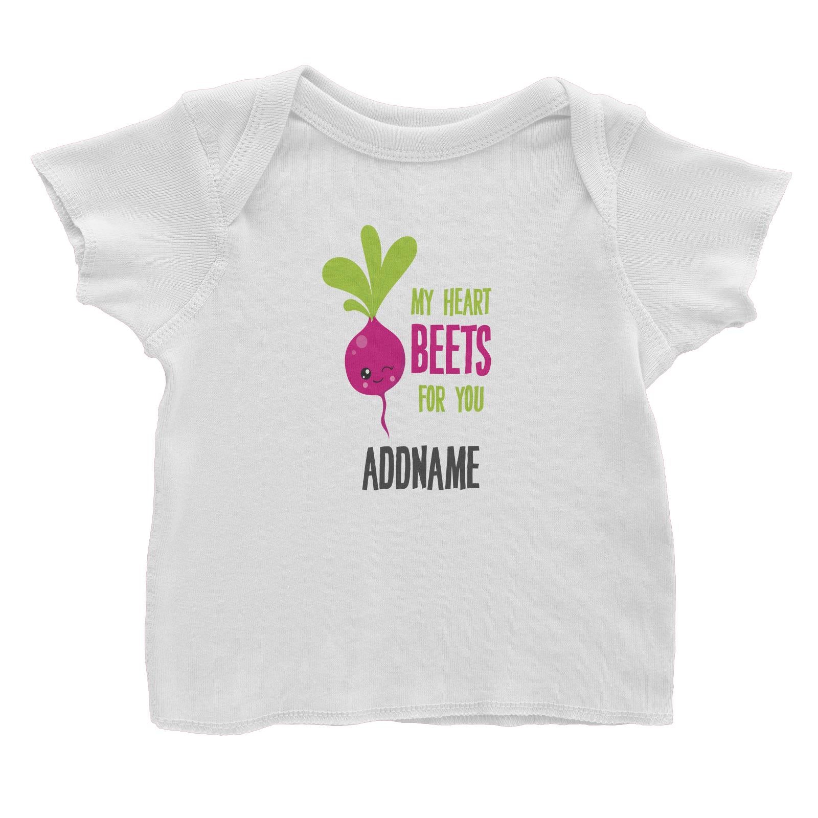 Love Food Puns My Heart Beets For You Addname Baby T-Shirt