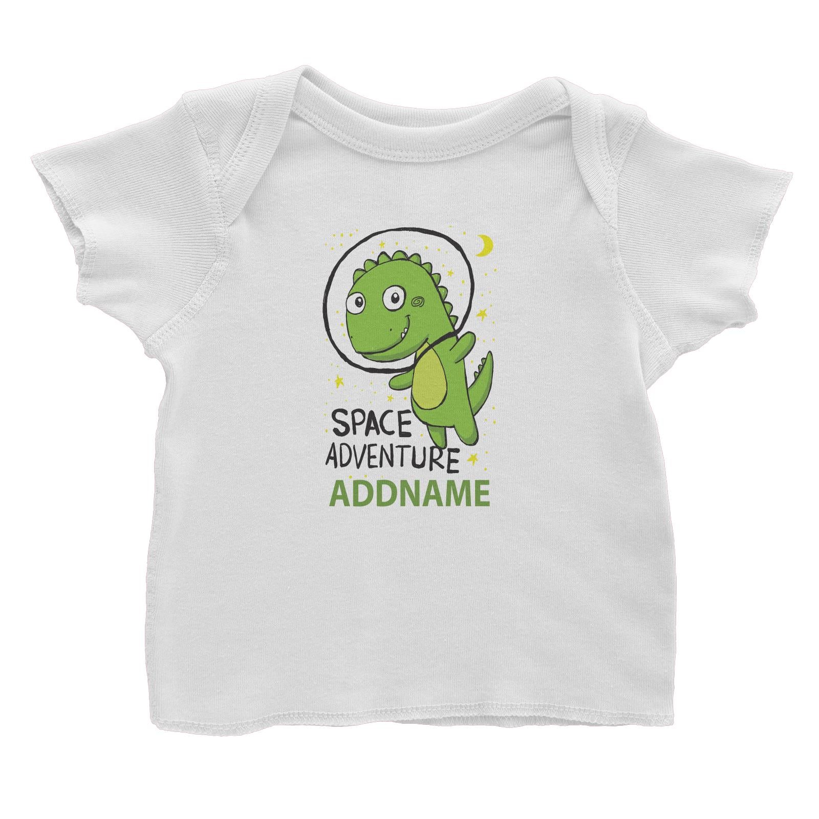 Cool Cute Dinosaur Space Adventure Addname Baby T-Shirt