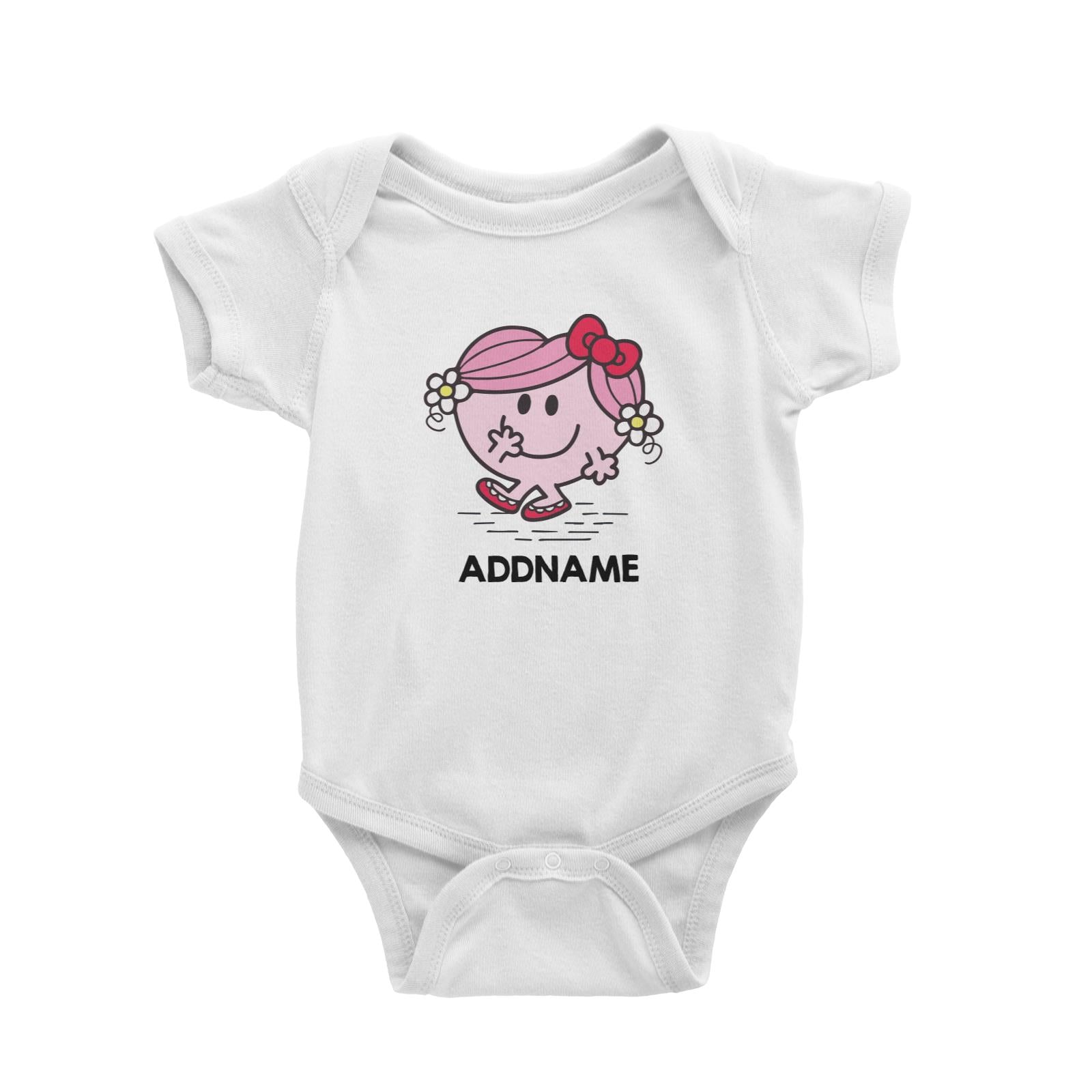 Little Miss Pink Personalised Cartoon White Baby Romper