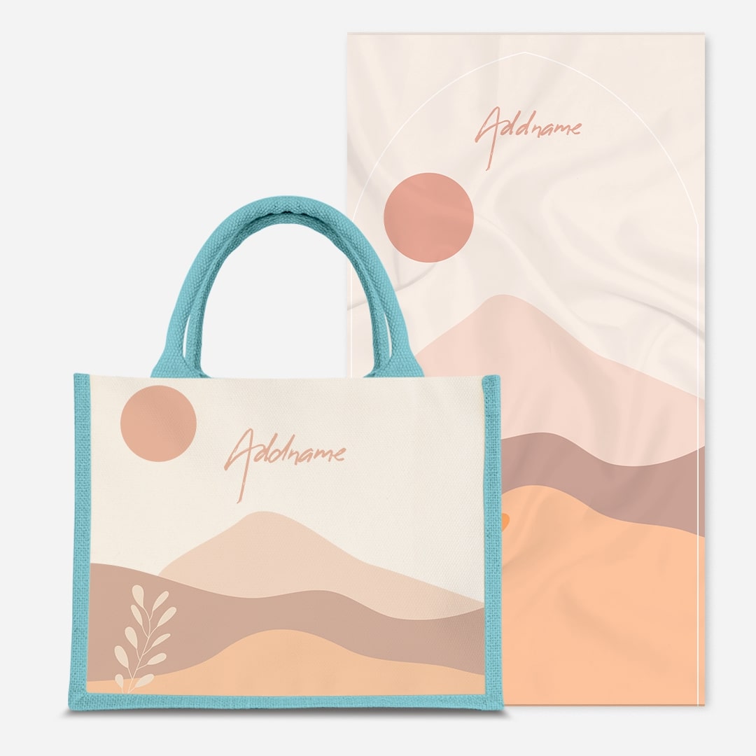 Kaira Series Prayer Mat with Half Lining Small Jute Bag-Afira