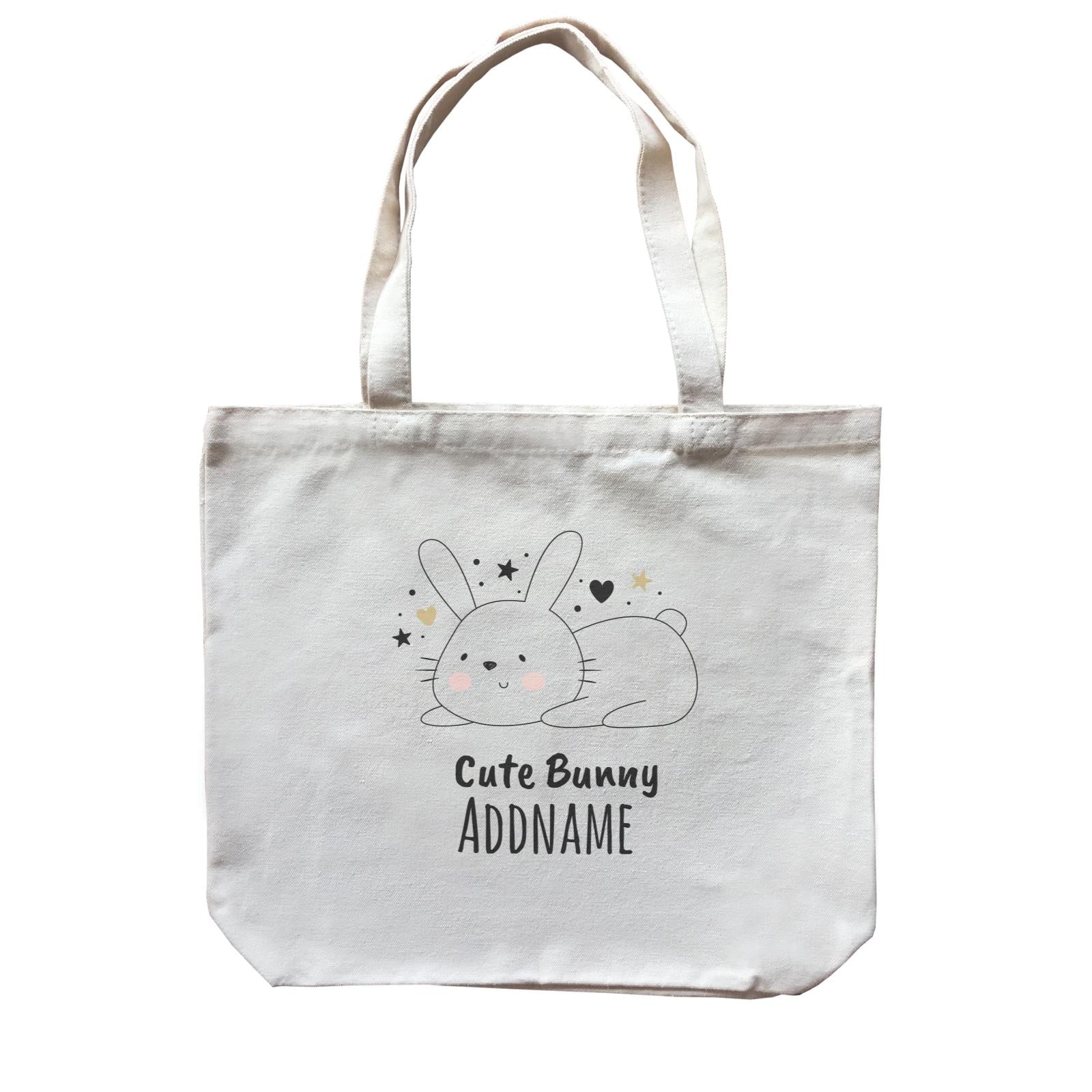 Drawn Adorable Animals Cute Bunny Addname Canvas Bag