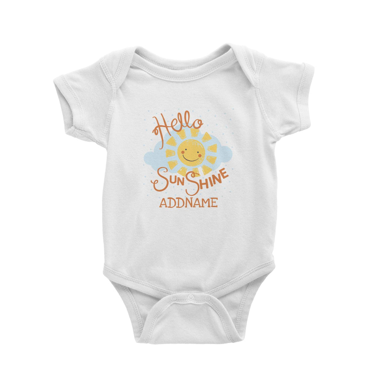 Hello Sunshine Addname White Baby Romper