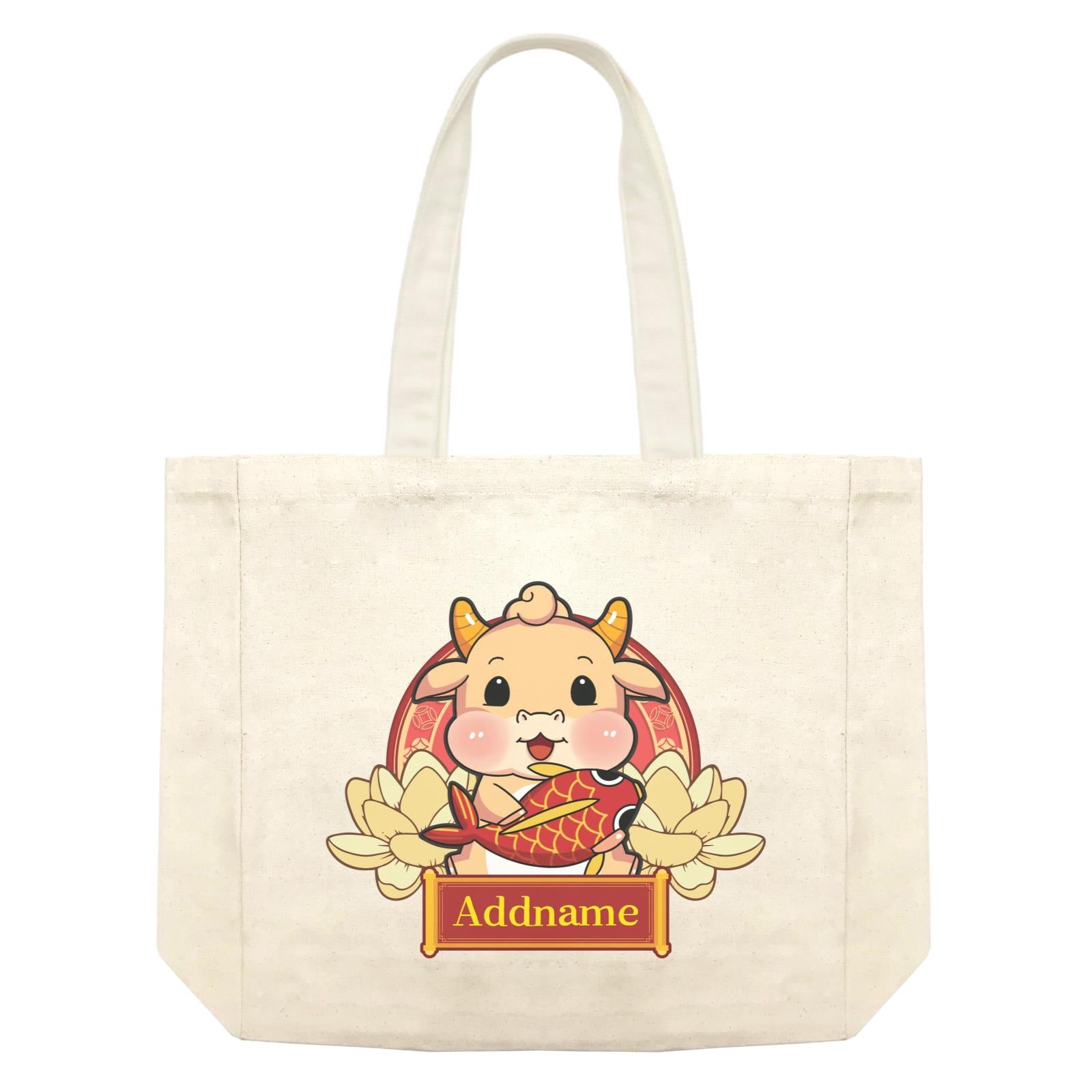 [CNY 2021] Gold Lotus Series Golden Cow with Koi Fish Shopping Bag